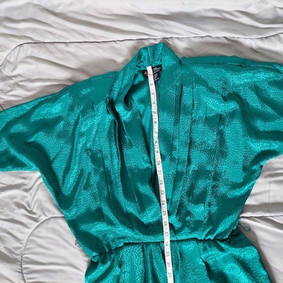 Vintage 80s 90s Erika's Place Green Dress - Picture 11 of 16